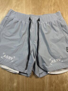 ASRV DSG-0467  Mens Light Gray Lined Activewear Shorts Size Medium